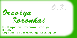 orsolya koronkai business card